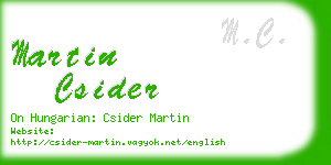 martin csider business card